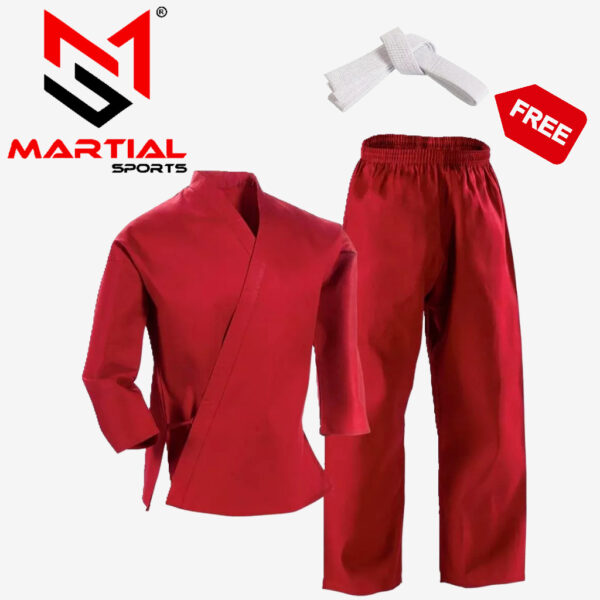 Martial Sports Lightweight Karate/Taekwondo Gi - Red - Free Belt - Free Shipping