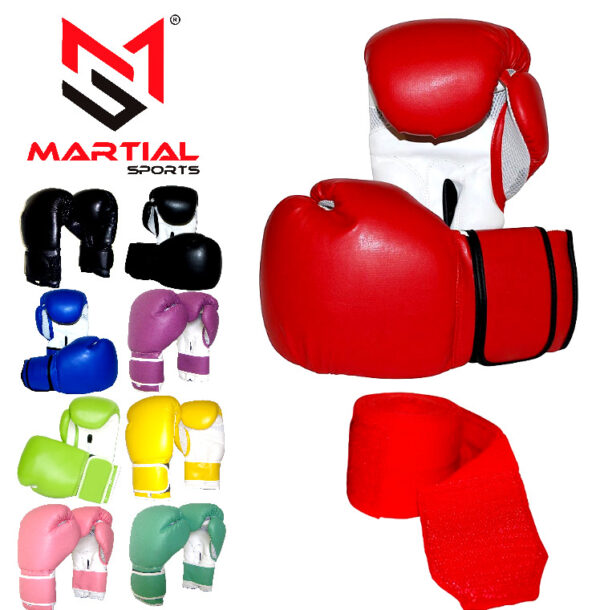 Martial Sports Premium Air Maxx Palm Boxing Gloves Free Handwraps Free Shipping