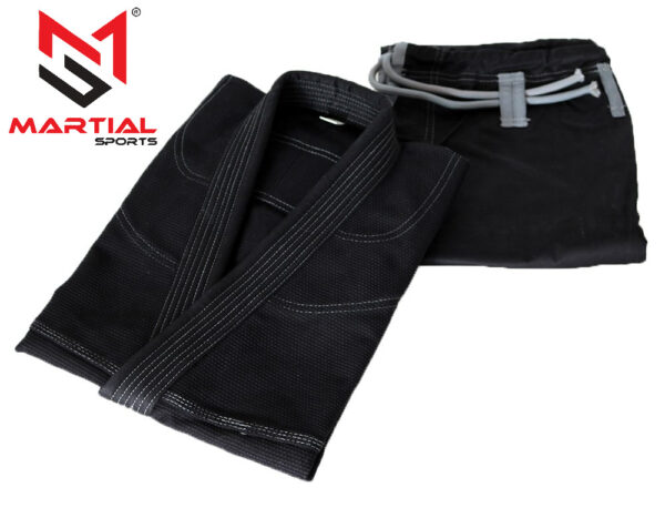 Martial Sports Brazilian Jiu Jitsu Gi Uniform - Black/Gray, Free Belt, Free Ship