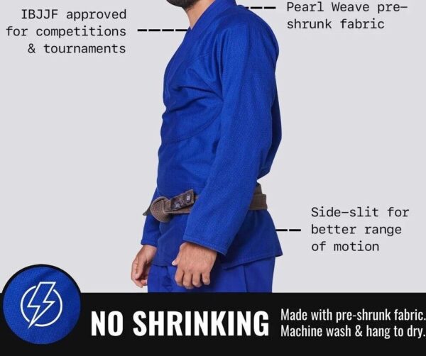 Martial Sports Premium Brazilian Jiu Jitsu Gi Uniform -Blue- Free Belt Free Ship