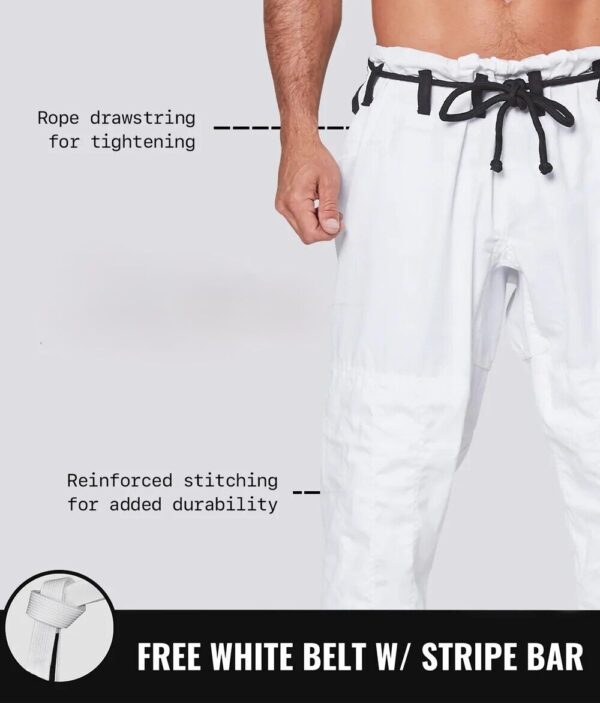 Martial Sports Premium Brazilian Jiu Jitsu Gi Uniform White Free Belt, Free Ship