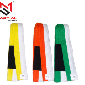 Martial Sports Half/Half Brazilian Jiu-Jitsu Belts for Children Free Shipping