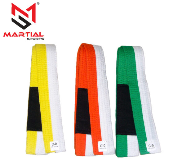 Martial Sports Half/Half Brazilian Jiu-Jitsu Belts for Children Free Shipping