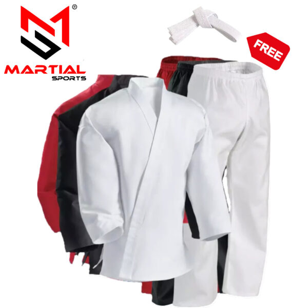 Martial Sports Lightweight Karate Uniform Gi - 8 oz - Free Belt - Free Shipping