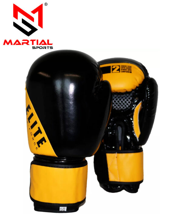 Martial Sports Elite Force Boxing Gloves Blk/Yew Free Handwraps Free Shipping