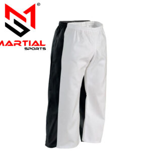 Martial Sports Lightweight Karate/Taekwondo Pants - White/Black - Free Shipping