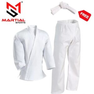 Martial Sports Lightweight Karate/Taekwondo Gi - White - Free Belt Free Shipping