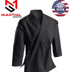 Martial Sports Heavyweight Karate Gi - Black - 100% Cotton - Free Shipping