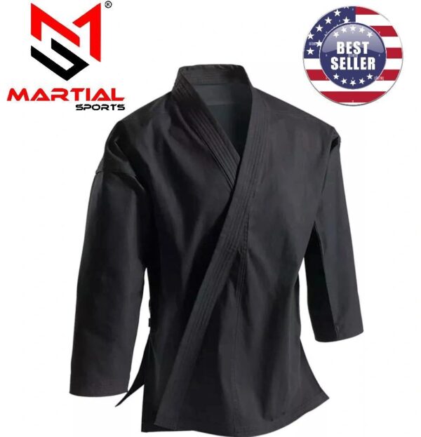 Martial Sports Heavyweight Karate Gi - Black - 100% Cotton - Free Shipping