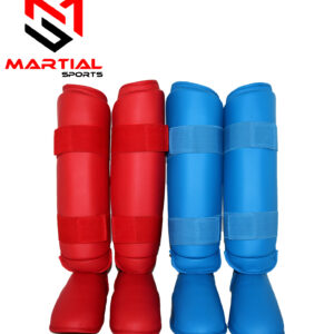 Martial Sports Shin Instep Guards for Karate/Taekwondo - Red/Blue- Free Shipping