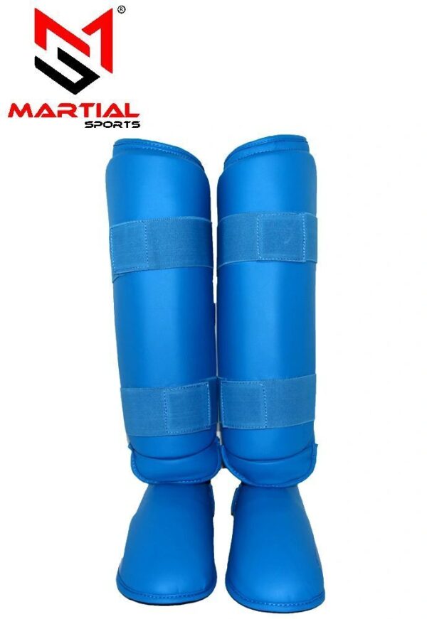 Martial Sports Blue Shin Instep Guards for Karate/Taekwondo Free Shipping