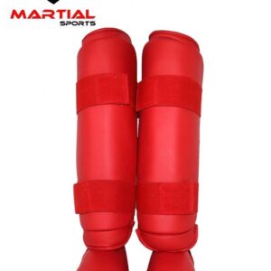 Martial Sports Red Shin Instep Guards for Karate/Taekwondo Free Shipping