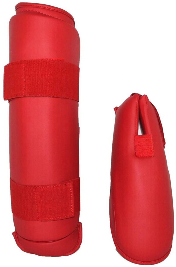 Martial Sports Red Shin Instep Guards for Karate/Taekwondo Free Shipping