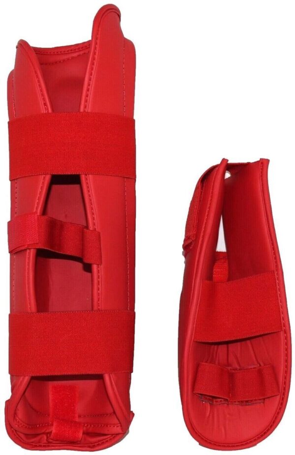 Martial Sports Red Shin Instep Guards for Karate/Taekwondo Free Shipping