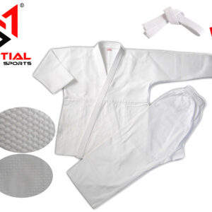 Martial Sports Single Weave Judo Uniform - White - Free Belt - Free Shipping