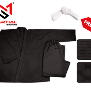 Martial Sports Single Weave Judo Uniform - Black - Free Belt - Free Shipping