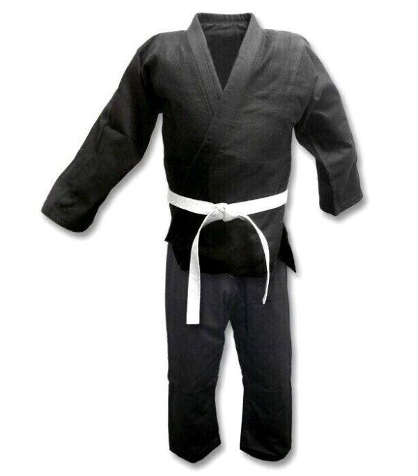 Martial Sports Single Weave Judo Uniform - Black - Free Belt - Free Shipping